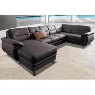 sit&more Wohnlandschaft »Mailand U-Form, B: 312 cm« optional Bettfunktion, braun