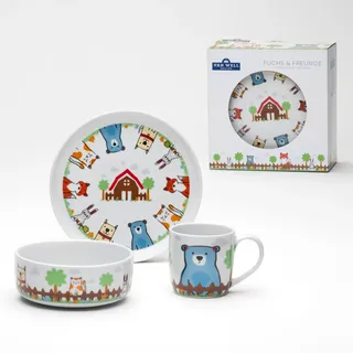 VAN WELL Kindergeschirr Set 3-teilig Fuchs und Freunde