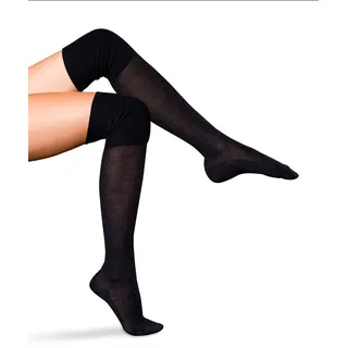 Overknees FALKE "No. 3 Finest Silk", Kinder, Gr. 41-42, grau (anthra.mel (3089)), Obermaterial: 60% Wolle WO. 25% Seide silk. 15% Polyamid PA., Socken Overknees