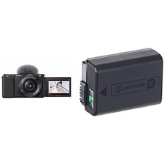 Sony Alpha ZV-E10 | APS-C spiegellose Vlog-Kamera (schwenkbarer Bildschirm für Vlogging, 4K-Video, Echtzeit-Augen-Autofokus) Schwarz + SEL1650 Objektiv + Zusatzakku