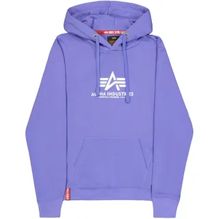 Hoodie ALPHA INDUSTRIES "New Basic Hoodie BL W", Damen, Gr. M, lila (electric violet), Obermaterial: 80% Baumwolle, 20% Polyester, regular fit, Sweatshirts Hoodie