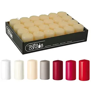 Hochwertige Stumpenkerzen - Adventskerzen/Wachskerzen/Kerzenpaket (Creme, Mini: Höhe 6cm / Ø 4cm - 24 Stück)