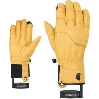 Ziener Skihandschuhe "GISMON-Z AQUASHIELD PrimaLoft TOUCH" wasserdicht, winddicht, atmungsaktiv, extra warm, Leder, tan