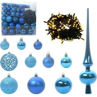 Weihnachtskugel-Set mit 300 LEDs 120 pcs Blau Kunststoff - Blau