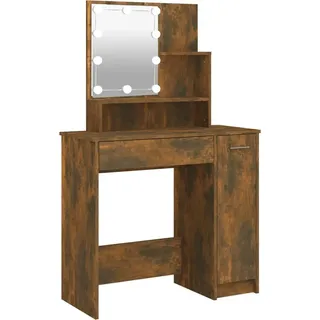 vidaXL Schminktisch mit LED Räuchereiche 86,5x35x136 cm - Braun