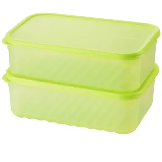 LocknLock Fresh Block Vorratsdosen mit Deckel – Frischhaltedosen Set 2-teilig, stapelbar & BPA-frei – Vorratsdosen für Obst & Gemüse, mikrowellen-, gefrier- & spülmaschinengeeignet (3,2 L)