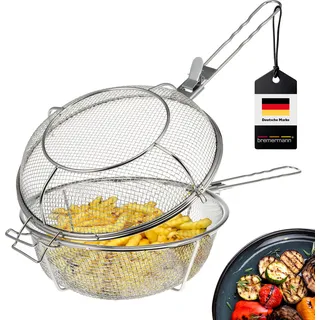 bremermann Grillkorb klappbar / Edelstahl Ø ca. 30 cm, Griffe abnehmbar