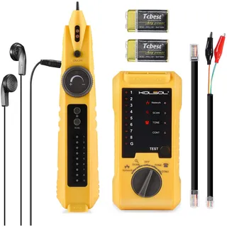 KOLSOL Netzwerkkabeltester, Ethernet-Draht-Tracer mit Telefonleitungsprüfung für CAT5 CAT6, RJ11 RJ45 LAN Netzwerkkabelfinder für Drahtdurchgang/Kurz/Brechen/Öffnen/Kreuzung