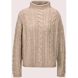 MADELEINE Longpullover "Strickpullover Stilvoller Grobstrickpullover mit Zopfmuster" Mit Zopfmuster, cappuccino, melange