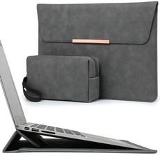 HYZUO 13 Zoll Laptop Hülle mit Standfunktion für MacBook Air 13 M3 M2 M1 2024-2018, MacBook Pro 13 M2 M1 2024-2016, iPad Air 13 M2, iPad Pro 13 M4, Surface Pro 10, mit Zubehörtasche, Weltraumgrau