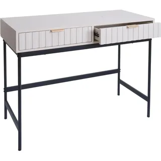 MCW Konsolentisch O41 Industrial Schublade Melamin 85x100x40cm Holzoptik Weiß