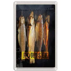Blechschild 18x12 cm Nordsee Fisch Essen Delikatesse Speisen