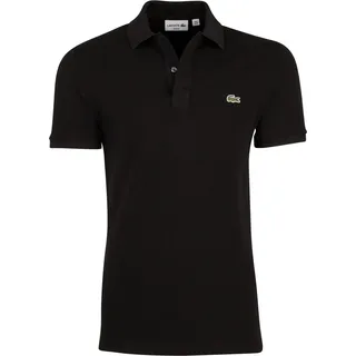 Lacoste Polo Slim Fit Schwarz Einfarbig Baumwolle - Schwarz