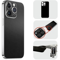 TF Skins Skin passend für Apple iPhone 15, 15 Pro, 15 Pro Max. Aufkleber für die Rückseite zum Schutz. Kompatibel mit Fast Allen Cases (Matt Schwarz, iPhone 15 Pro)