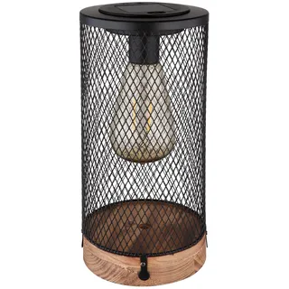 GLOBO Solarleuchte Holz 25,5 cm Natur