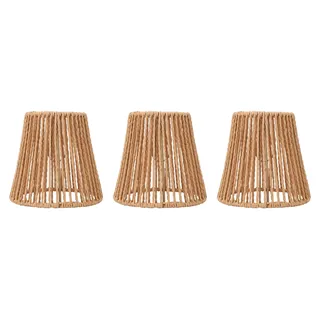 3 Stück kleine Lampenschirme, gewebter Ersatz-Lampenschirm für Stehlampen, Pendelleuchte, Kronleuchter
