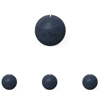 Spaas Rustikale Kugelkerze 80 mm 24St. - dunkelblau (Packung mit 4)