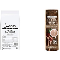 Jacobs Professional Kaffeeplus & Cocoa Fantasy Milk Smooth & Creamy, 1kg Kakao Pulver für cremige heiße Schokolade, Trinkschokolade mit Karamellnote, 14% Kakaoanteil