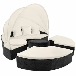CASARIA Sonneninsel Loungebett schwarz/creme
