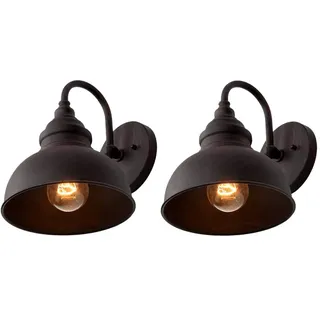 Quevia-Eletro 2Pcs Vintage Wandleuchte Gartenlampe Rostfarbe Wandlampe Aussen Innen Rustikal Balkon Außenwandlampe Wasserdicht Retro Außenleuchte Foyer Balkon Villa Fassadenlampe