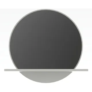 Xora Wandspiegel , Grau , Glas, Holzwerkstoff , rund , 88x80x18 cm , Ablage , Garderobe, Garderobenspiegel