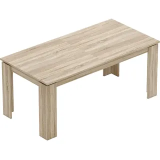 Homcom Esstisch ausziehbar 180-260 x 90 cm Küchentisch für 8-10 Personen, Eiche , Eichefarben , Holzwerkstoff , Nachbildung,Eiche , Rechteckig , eckig , 90x76.6x260 cm , Esszimmer, Esstische