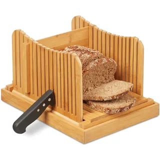 Relaxdays Brotschneidehilfe Holz 1 23,5 x 31,5 cm Hellbraun