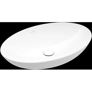 Villeroy & Boch Loop & Friends Aufsatzwaschbecken, oval, 620x420x120mm, mit Überlauf, ohne Hahnloch, 4A4800R7, Farbe: Pure Black CeramicPlus