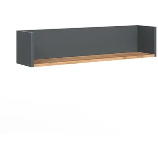 Vicco Wandregal Viktor Anthrazit/Goldkraft Eiche 93.4 x 20 cm , Anthrazit, Honigeiche , Holzwerkstoff , 1 Fächer , Rechteckig , 93.4x20x20 cm , Wohnzimmer, Wohnzimmertische, Konsolentische