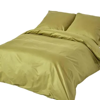 Homescapes Bettwäsche Premium, Ägyptische Baumwolle, Fadendichte 1000 , Olivgrün , Textil , Rechteckig , 155x220 cm , Oeko-Tex® , Heimtextilien, Bettwäsche & Leintücher, Bettwäsche