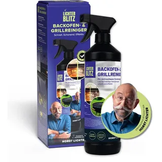 LICHTERBLITZ Backofenreiniger für Küche & Grill – Extra starker Ofenreiniger & Grillreiniger | Effektiver Herdreiniger & Fettlöser gegen starke Verkrustungen | Haftstarker Aktivschaum, geruchsarm