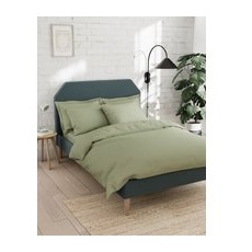 M&S Collection Cotton Rich Duvet Cover - Soft Green, Soft Green - 6FT