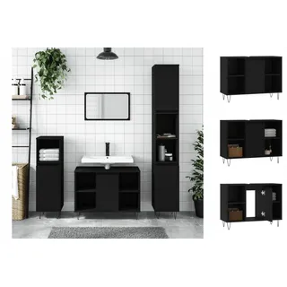 vidaXL Badschrank Schwarz 80x33x60 cm Holzwerkstoff