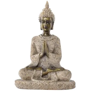 LetCart Buddha Statue, Buddha Figur Garten Statue Meditierender Sitzender Buddha Statue Schnitzerei Figur Handwerk für Home Decoration Ornament (A Gold)
