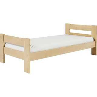 FURNLUX Kinder-einzelbett Hugo Beige 120x200cm / Hauptfarbe: Beige / Abmessungen: 129 x 71 x 204 cm - Beige