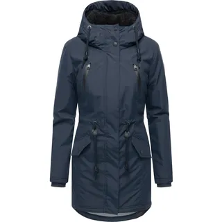 Wintermantel RAGWEAR "Wintermantel Elsien", Damen, Gr. XXL, blau (navy25), Obermaterial: 100% Polyester PES.  Obermaterial: Futter: 100% Polyester PES. 100% Polyester PES., Mäntel Wintermantel