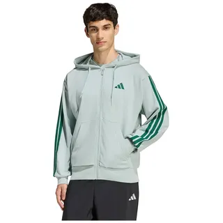 Adidas Essentials 3 Stripes French Terry Reißverschlusspullover - Wonder Sage / Collegiate Green - XL - Regular