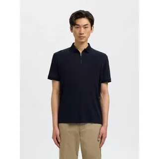 SELECTED HOMME Poloshirt »SLHFAVE ZIP SS POLO NOOS«, weiß