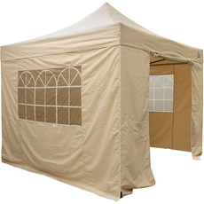 All Seasons Gazebos 2.5x2.5m vollständig wasserdichtes Faltpavillon mit 4 Seitenteilen - Beige