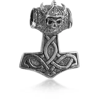 KUZZOI Anhänger 925 Sterling Silber Hammer, Totenkopf in Silber | Gr.: onesize
