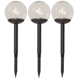 Star Trading Solar Gartenleuchte 3er-Set - LED Kugelleuchten Ø 10 cm