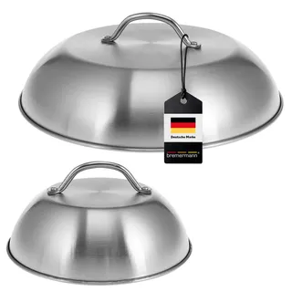 bremermann Grillhaube Ø 22,5 + 32 cm Edelstahl silber