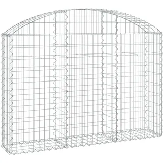 vidaXL Gabione mit Hochbogen 150x30x100/120 cm Verzinktes Eisen - Silber
