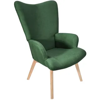 Svita Ohrensessel Dunkelgrün Textil, 1-Sitzer, 64x96x70 cm, Wohnzimmer, Sessel, Polstersessel