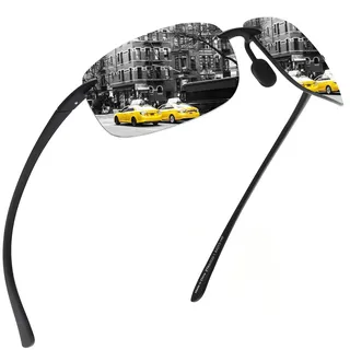 JIM HALO Sport Sonnenbrille Herren TR90 Randlos Damen für Fahren Golf | Polarisiert/Non Polarisiert,Leicht,17g/0.6oz,Rundum-Verpackung,Laufen,Angeln,Baseball
