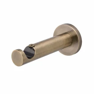 MDEKOR Wandträger 1-läufig Antik Gold P Wandhalter mit Metallmontageplatte für Gardinenstange 19 mm - Gold