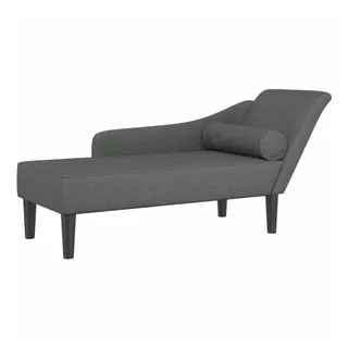 vidaXL Chaiselongue mit Kissen Dunkelgrau Stoff