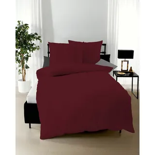 KAEPPEL Uni Unifarben Rot 155 x 220 cm + 2 x 80 x 80 cm
