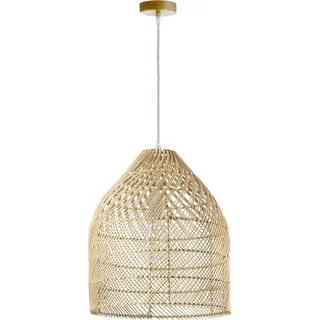 Hängeleuchte , Cognac , Holz , Rattan , rund , 35x120x35 cm , Eec , ohne Chemie , Lampen & Leuchten, Leuchtenserien