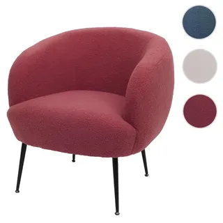 Lounge-Sessel HWC-O37, Cocktail-/Clubsessel Polstersessel Sessel, Stoff/Textil Bouclé (330g/m2) Meta